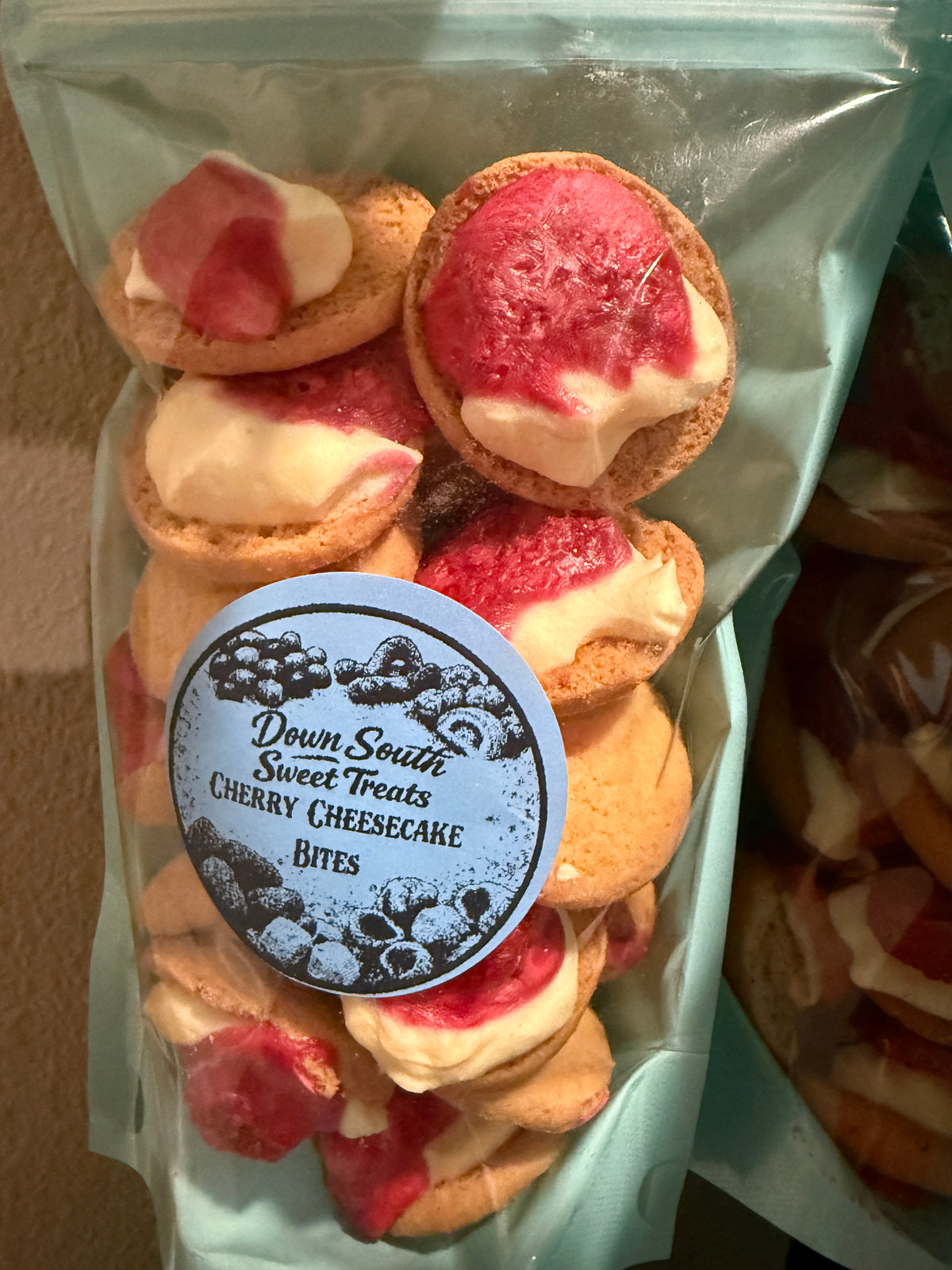 Cherry cheesecake bites
